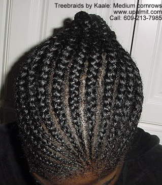 Cornrows with ponytail, top.